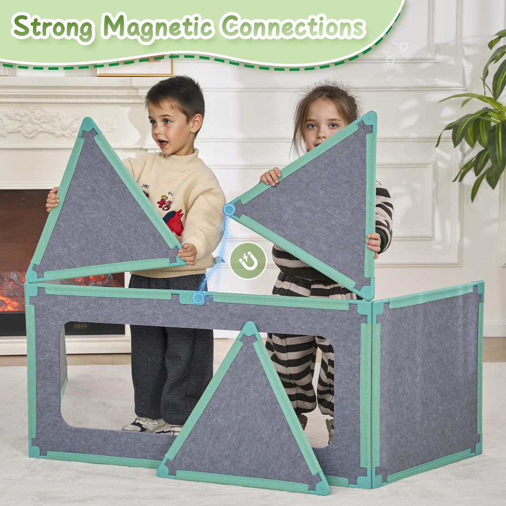20-Piece Magnetic Fort Building Kit for Kids – Giant Modular Playhouse Panels, STEM Construction Toy for Creative Indoor Play, Ages 3+