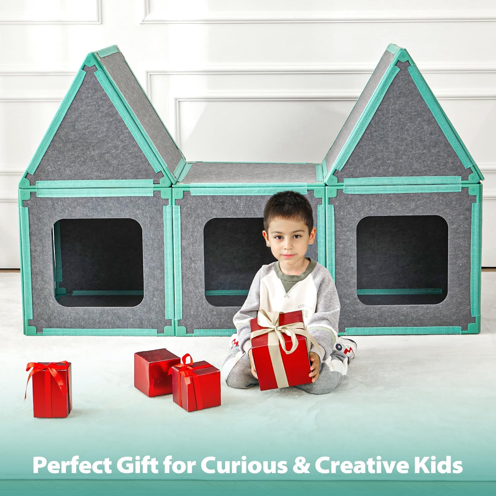20-Piece Magnetic Fort Building Kit for Kids – Giant Modular Playhouse Panels, STEM Construction Toy for Creative Indoor Play, Ages 3+