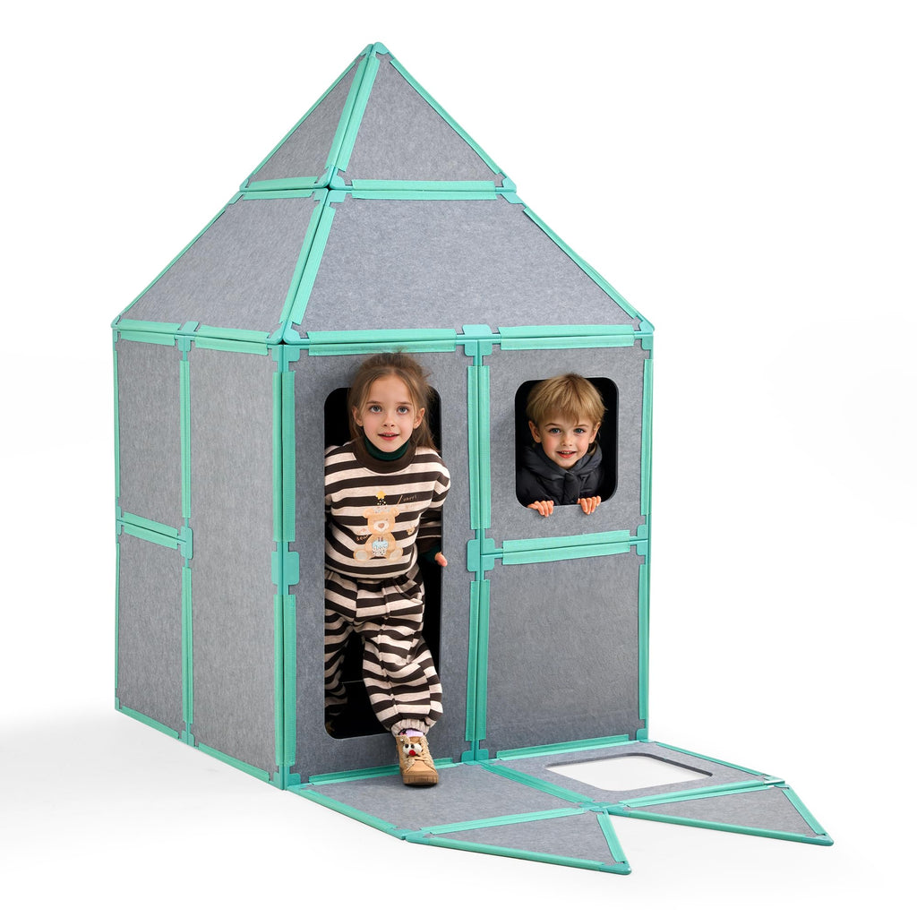 20-Piece Magnetic Fort Building Kit for Kids – Giant Modular Playhouse Panels, STEM Construction Toy for Creative Indoor Play, Ages 3+